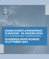 Danni eventi atmosferici dal 15 maggio al 04 giugno 2024: invio schede ricognizione fabbisogni entro il 13 ottobre 2024